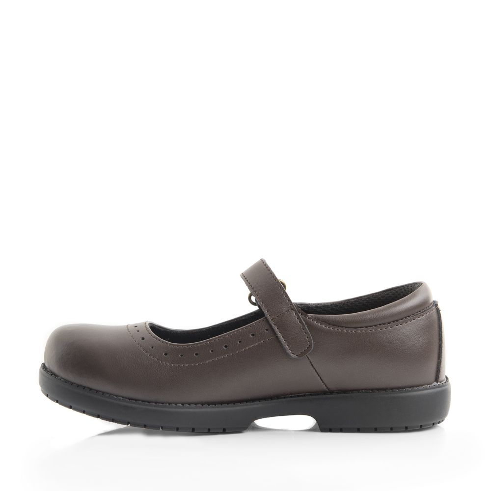 Green Cross Girls' Mary-Jane Brown School Shoe