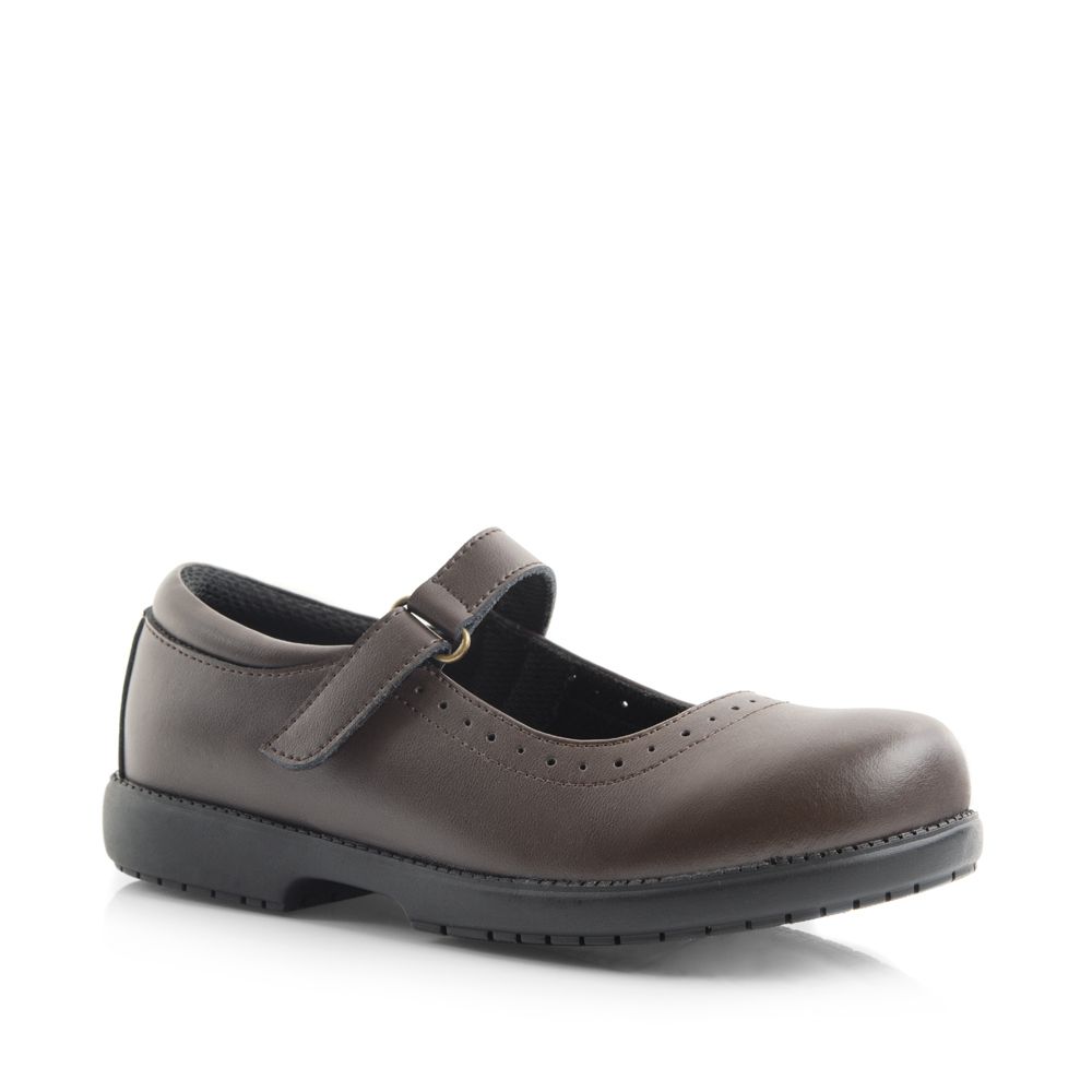 Green Cross Girls' Mary-Jane Brown School Shoe
