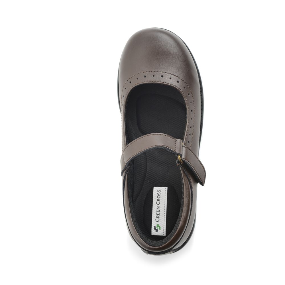 Green Cross Girls' Mary-Jane Brown School Shoe