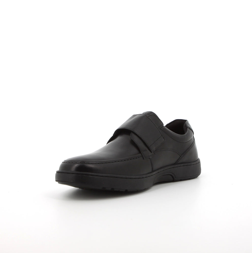 Hush Puppies Men's Koepa Hook and Loop Leather Shoes - Black