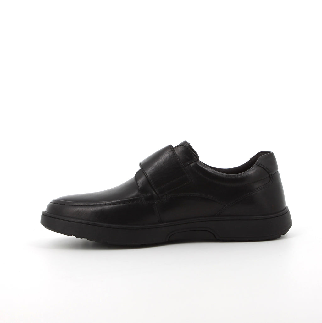 Hush Puppies Men's Koepa Hook and Loop Leather Shoes - Black