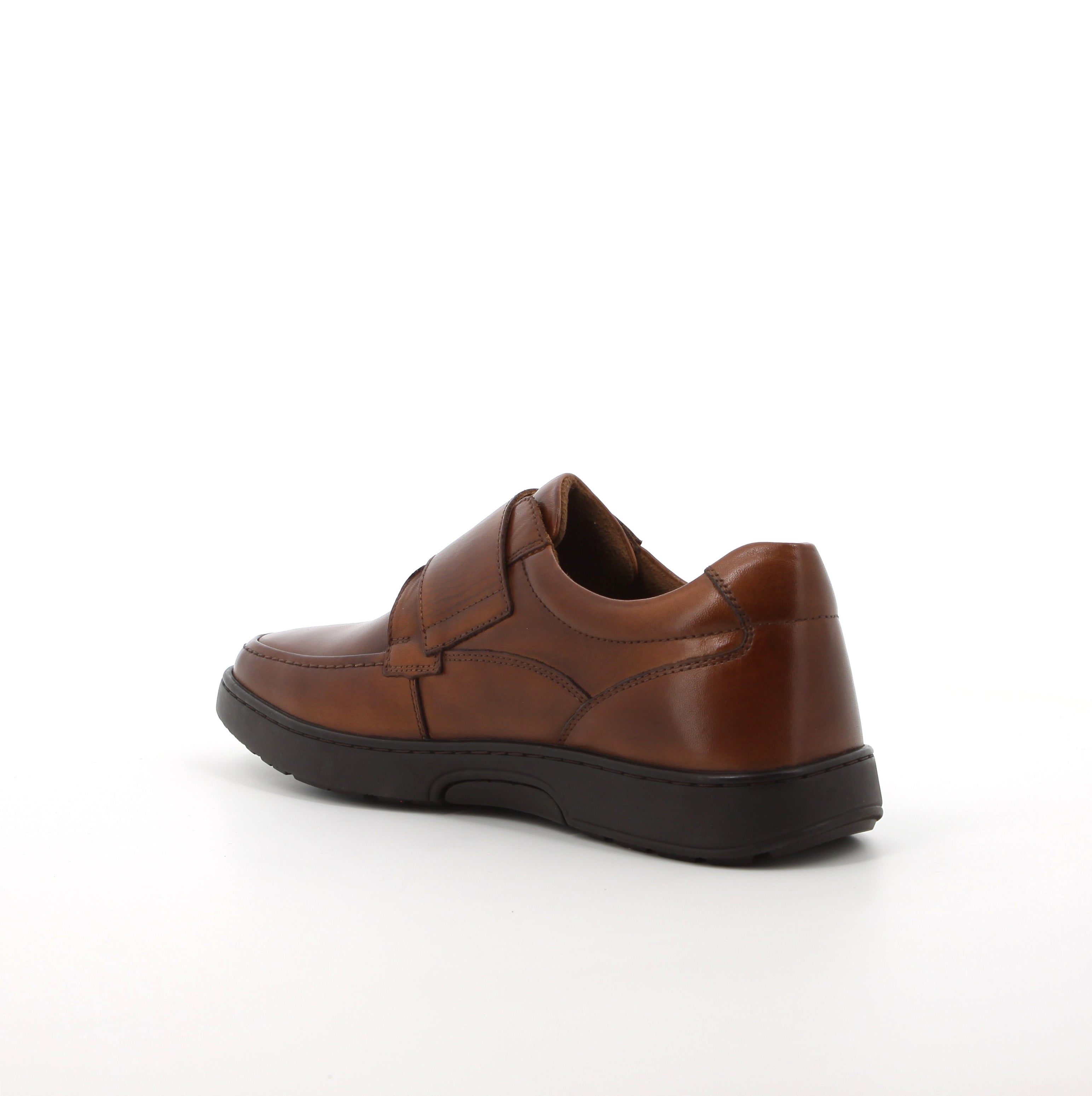 Hush Puppies Men's Koepa Hook and Loop Leather Shoes - Waxed-Brown
