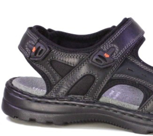 Hush Puppies Men Black Double Self-Fatening Sandal