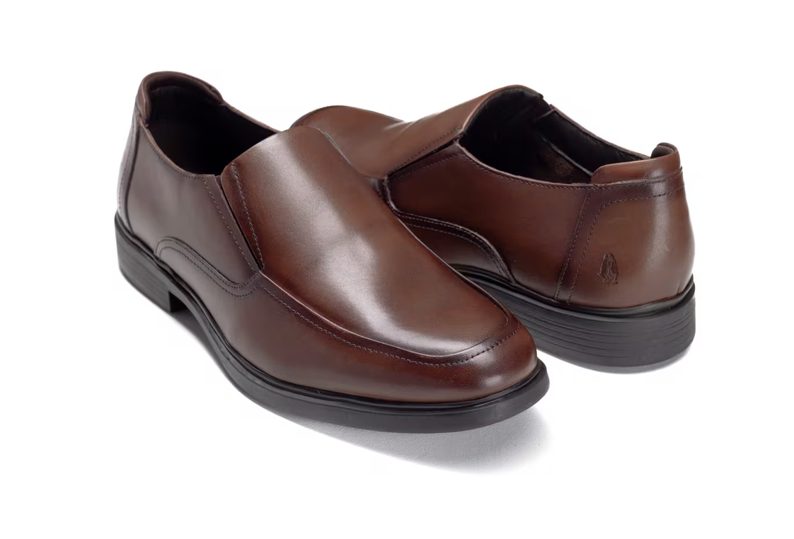 Hush Puppies Men's Jerry Leather Formal Shoe- Waxed-brown