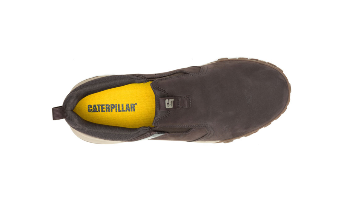 Caterpillar Men's Hex Ready Slip On Waterproof Leather Shoe- Brown