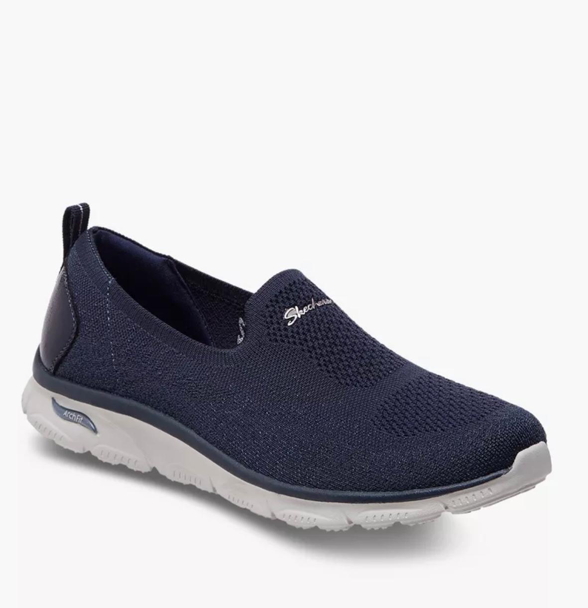 Skechers Women NAVY Mesh Casual Arch Fit