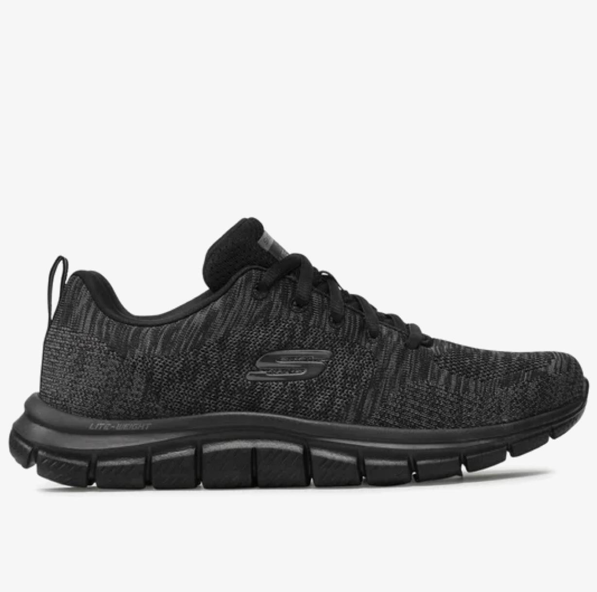 Skechers Men Black/Grey Mesh Casual Lace Up