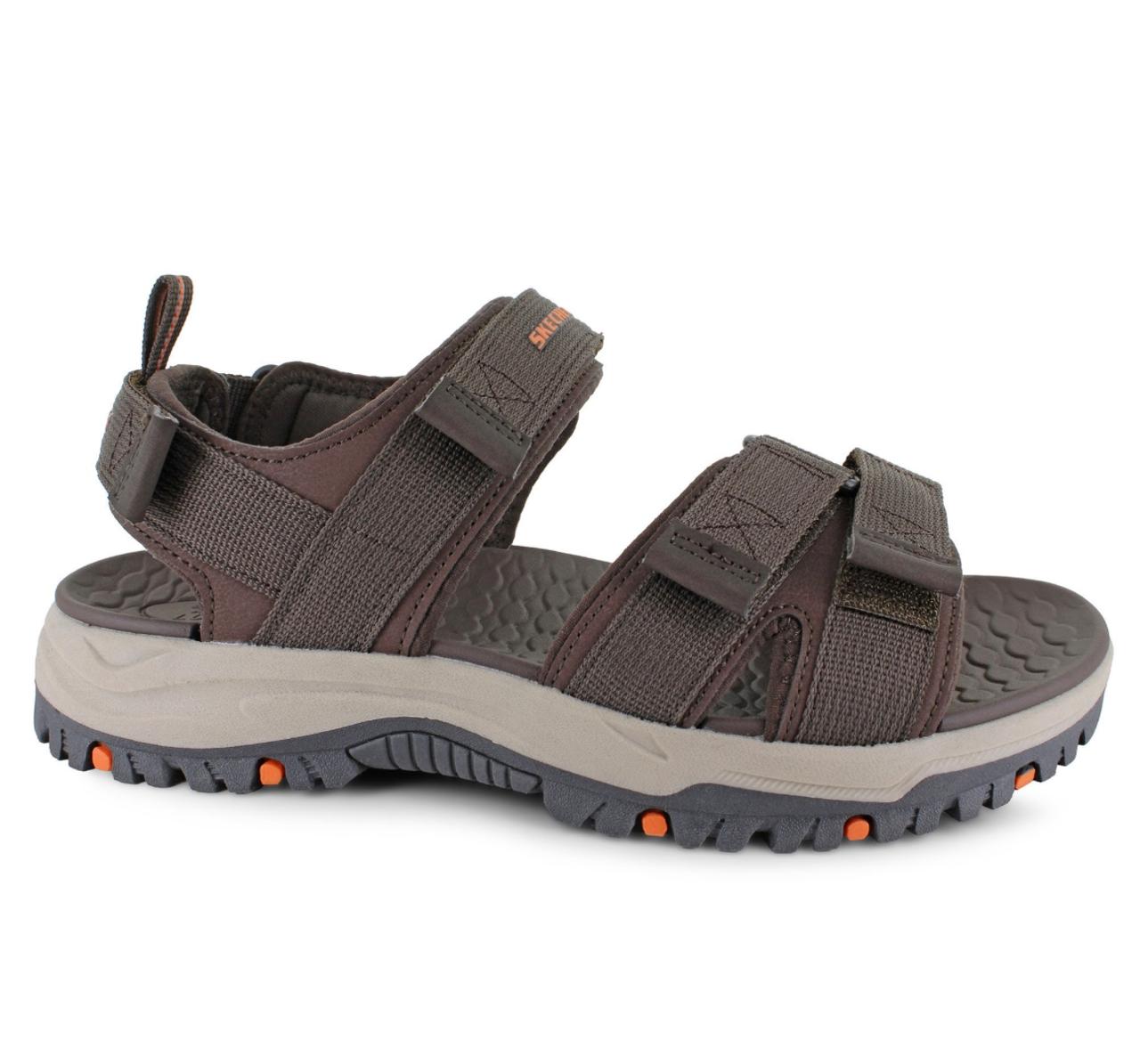 Skechers Men Brown Slide Strappy Sandal