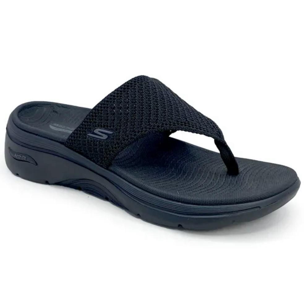 Skechers Women Black Thong Arch FIT