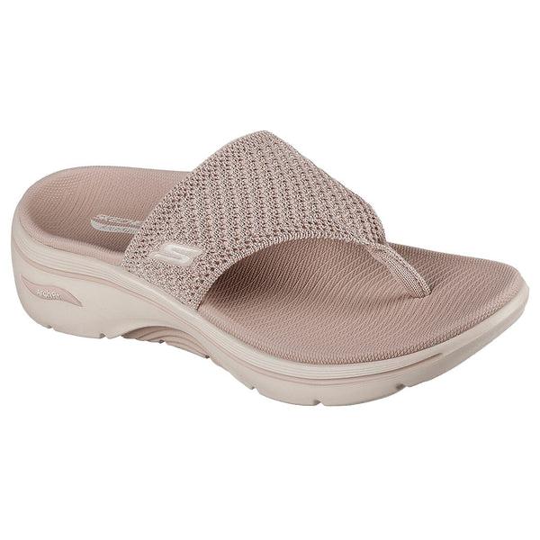 Skechers Women Thong Taupe/Brown Arch FIT