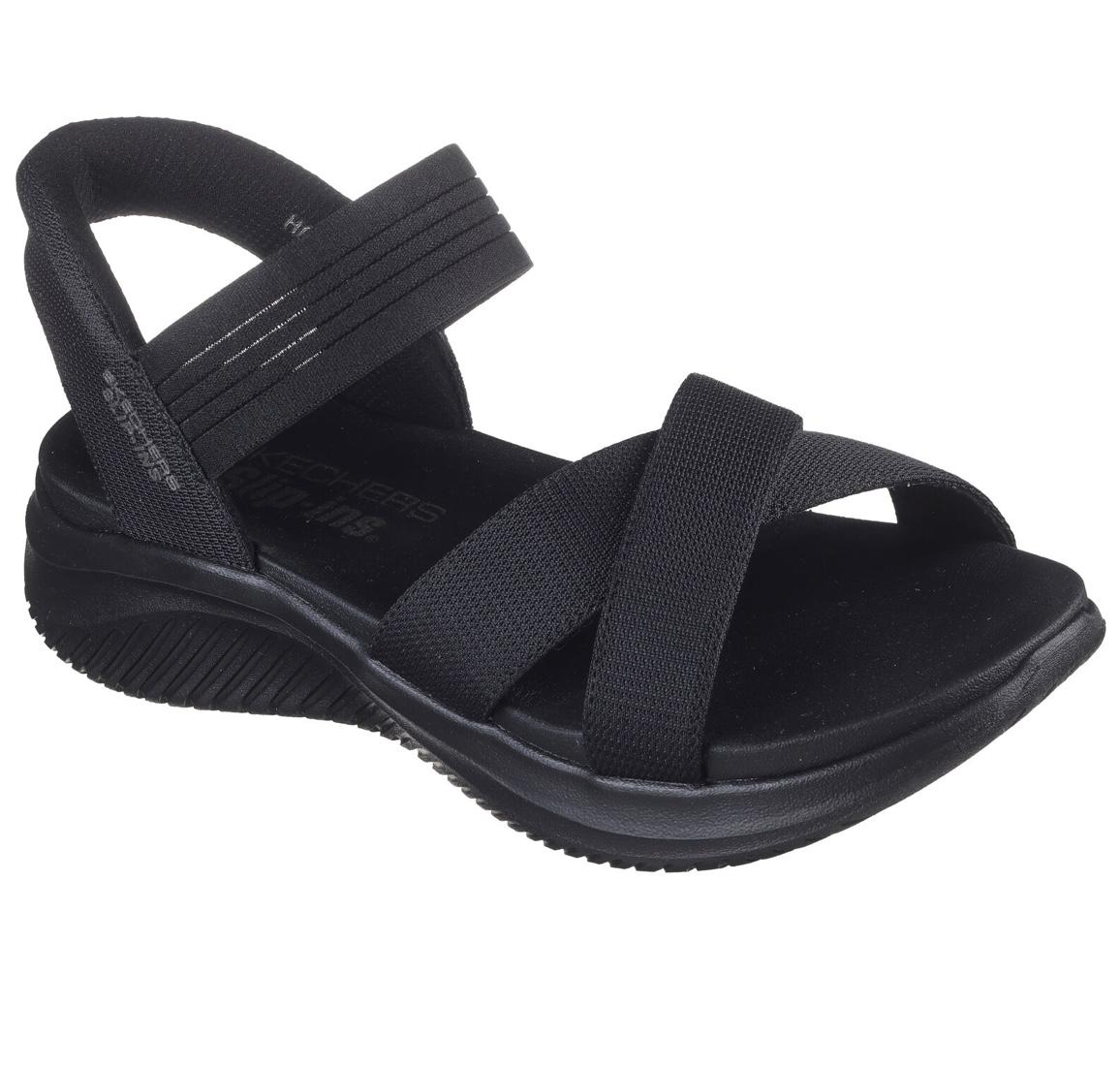 skechers Women Black Plain Slide Slip IN