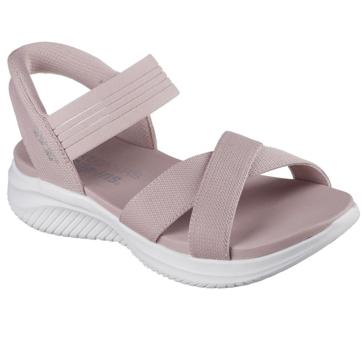 Skechers Women BLSH/PINK Plain Slide