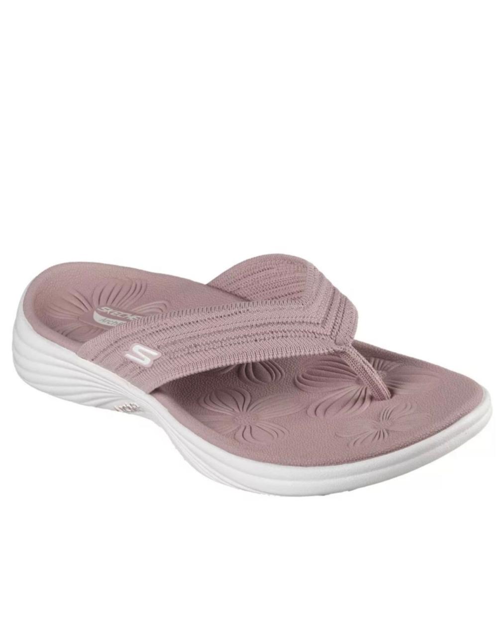 Skechers Women Pink, White Floral Flip-Flop