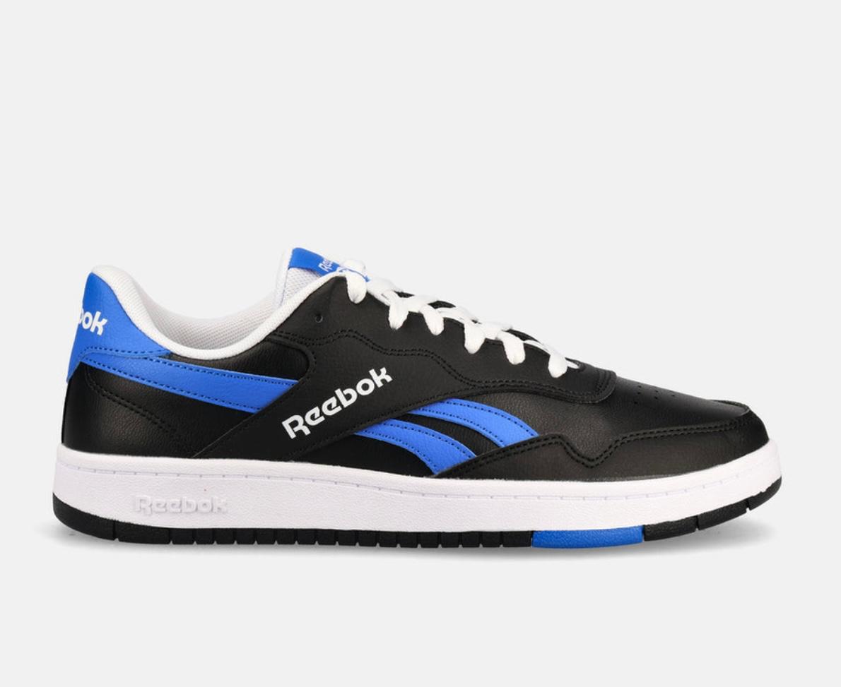 Reebok Unisex BLACK/BLUE Leather Casual Lace Up Sneaker