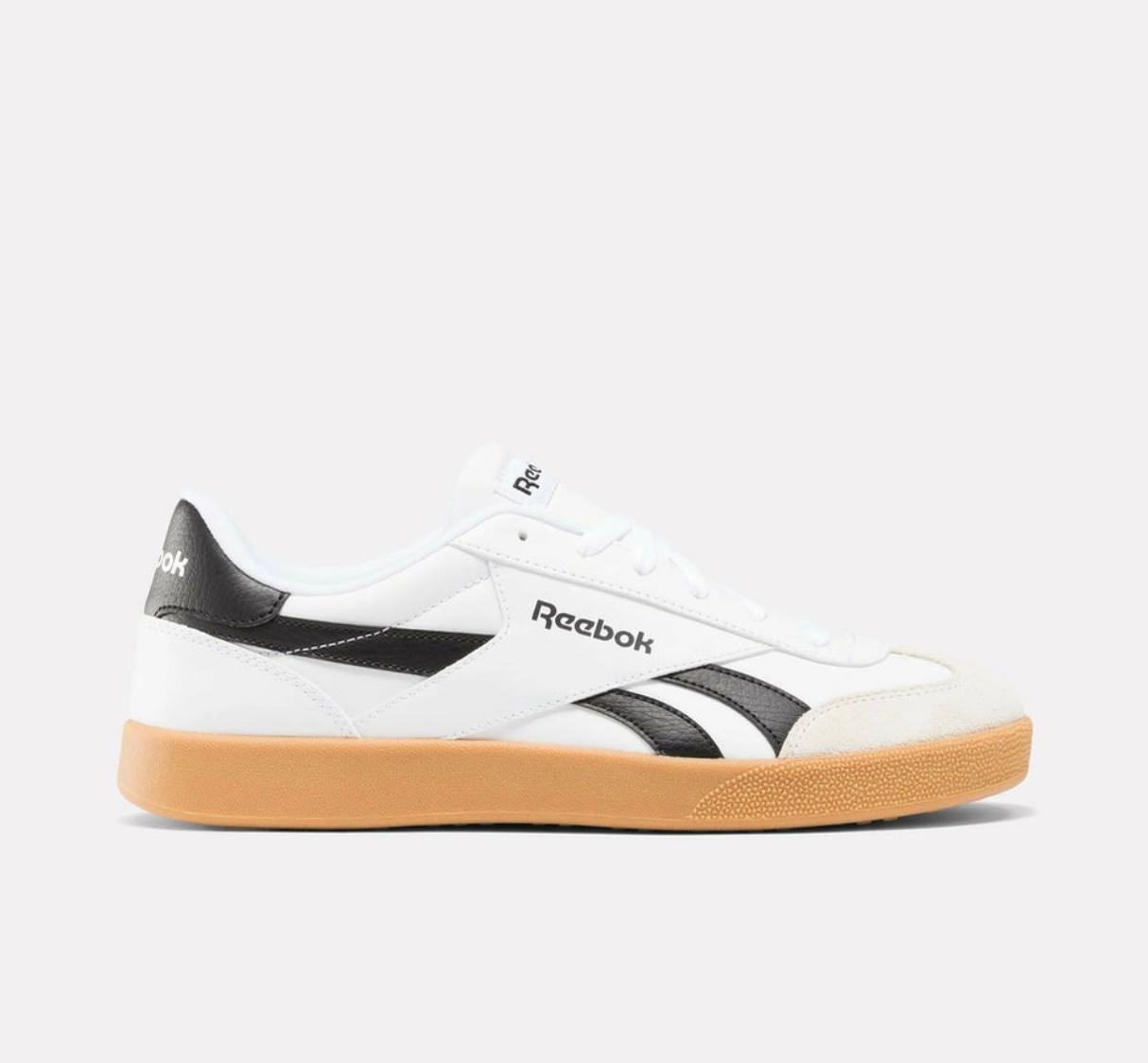 Reebok Unisex WHITE/BLACK Leather Casual Lace Up Sneaker
