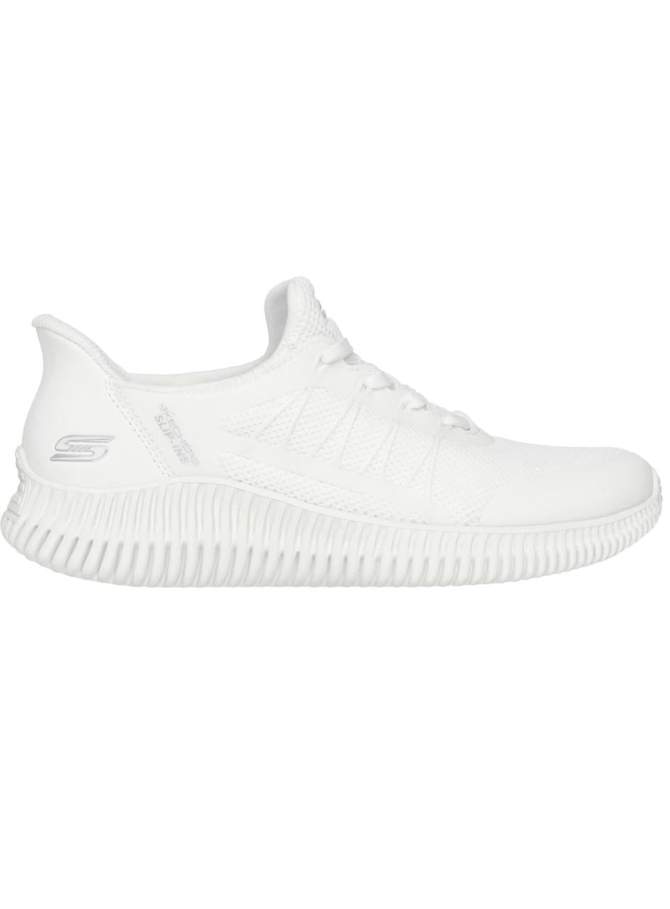 Skechers Women White Mesh Casual Lace up/Slip on
