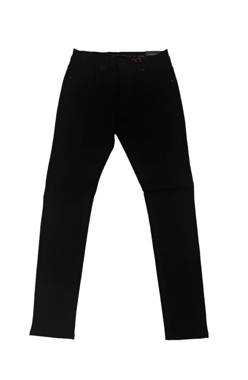 CUTTY Men Black Cotton Regular Skinny Jeans
