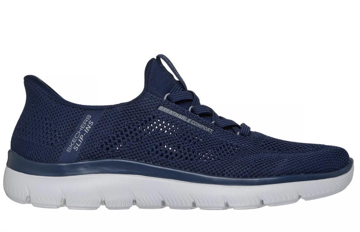 Skechers - Men's Navy Mesh Casual Slip-On