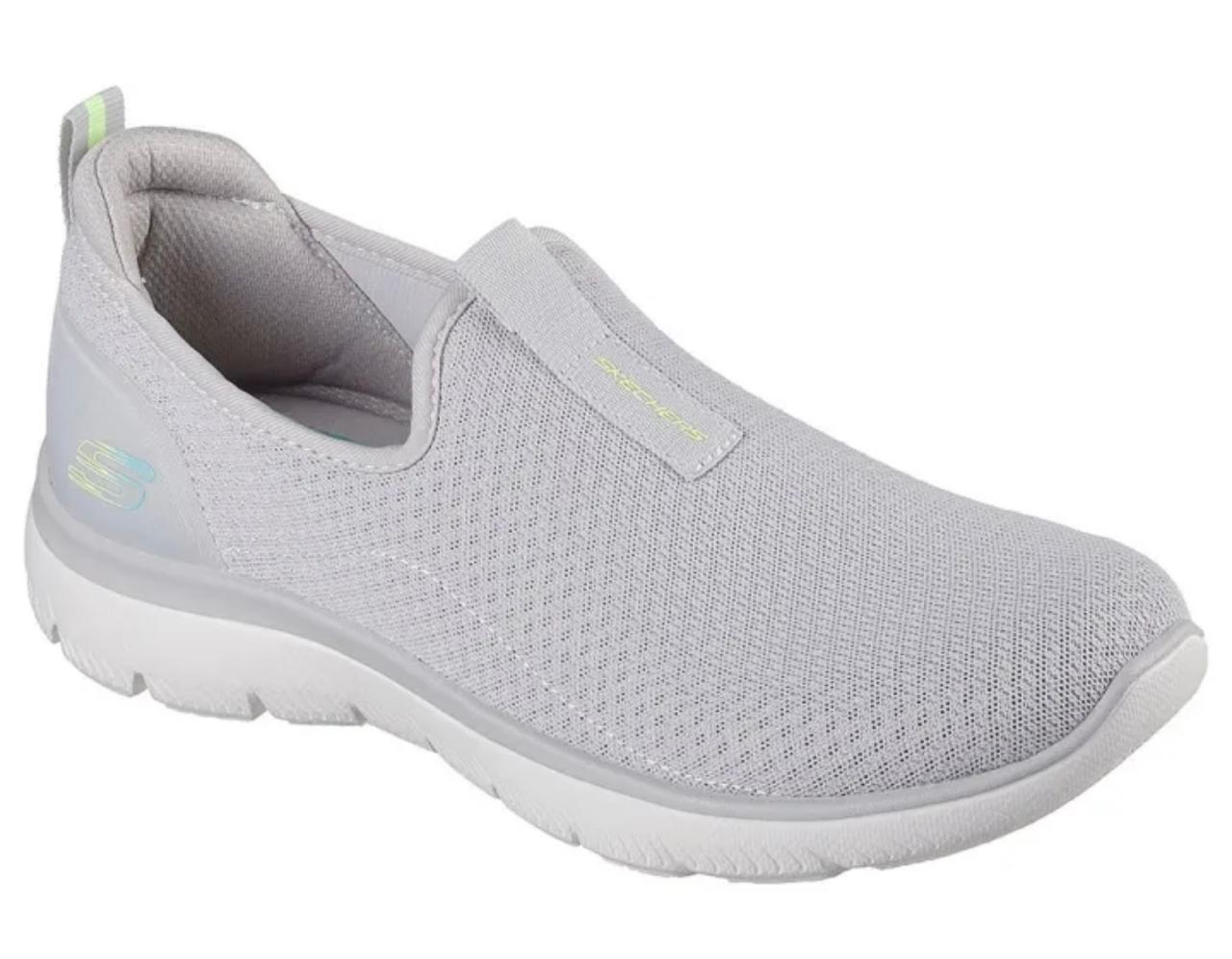 Skechers Women LITE GREY Mesh Casual Slip On