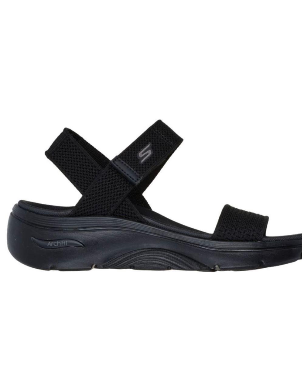 Skechers Women Strappy Arch Fit Black Sandal