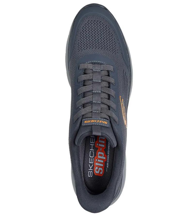 Skechers Men Charcoal/Grey Mesh Casual Slip On