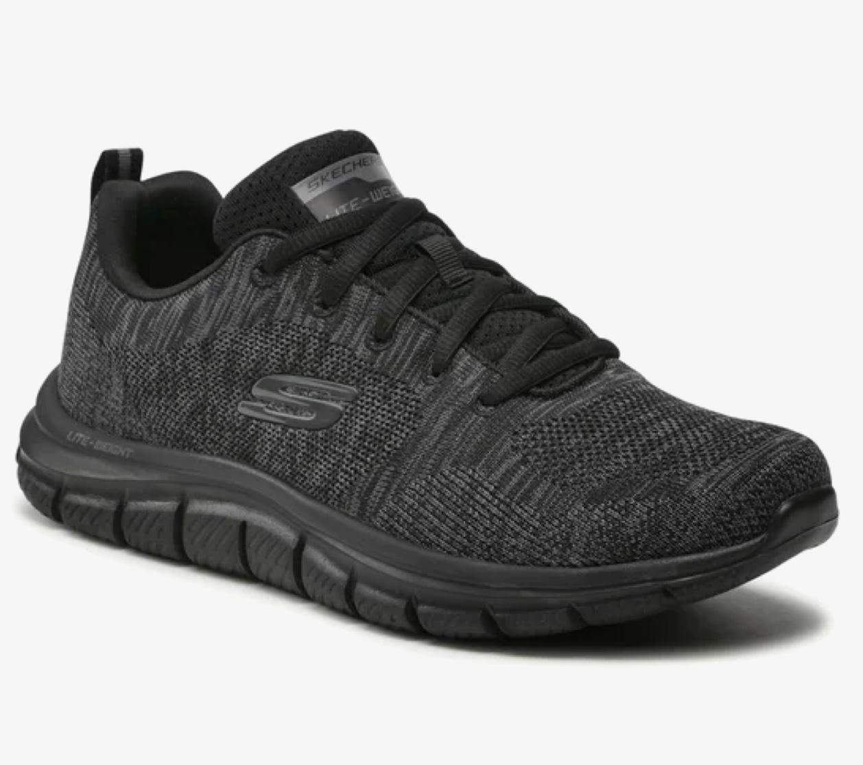 Skechers Men Black/Grey Mesh Casual Lace Up
