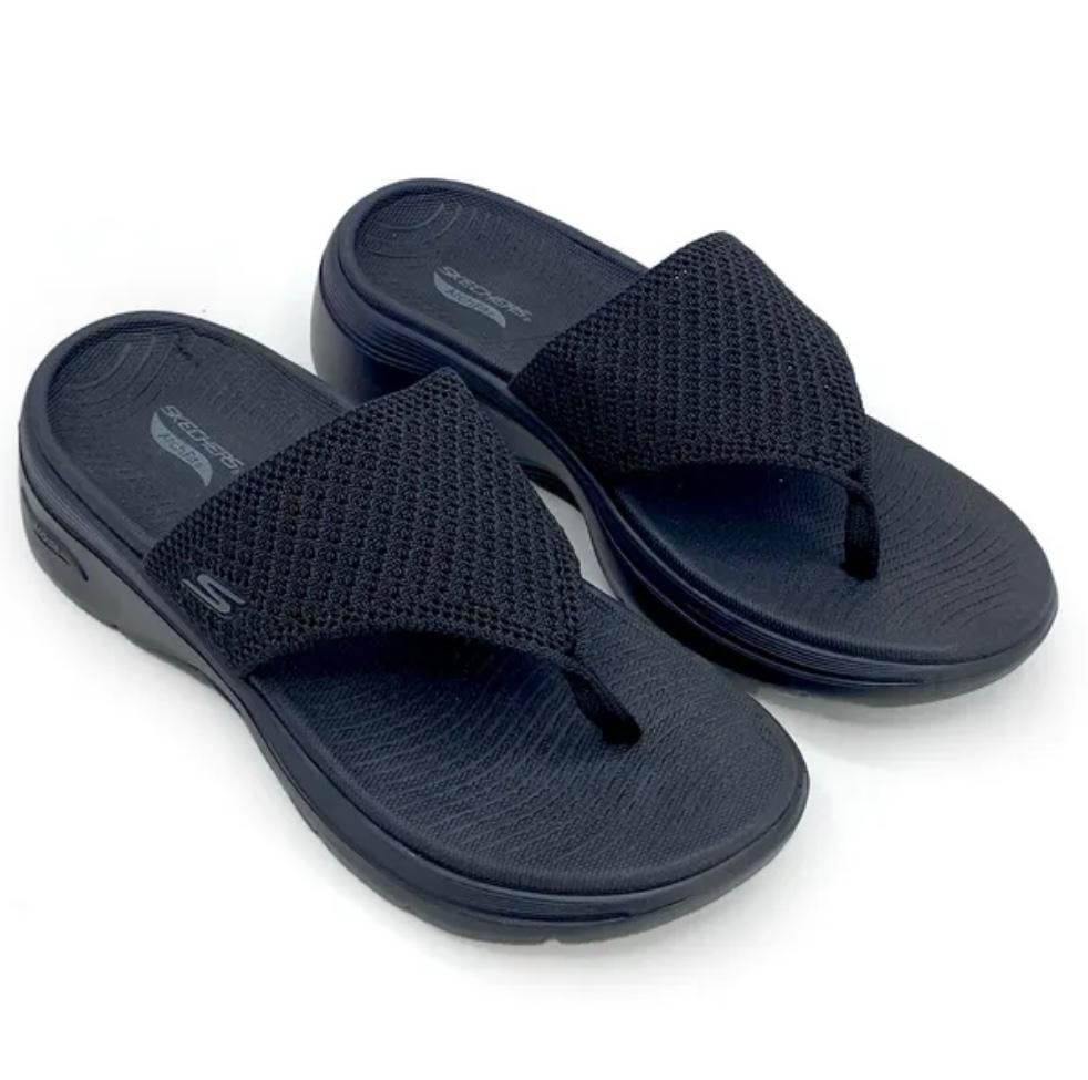 Skechers Women Black Thong Arch FIT