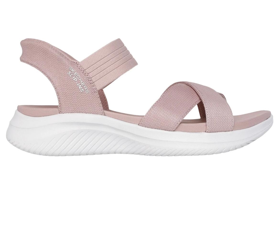 Skechers Women BLSH/PINK Plain Slide