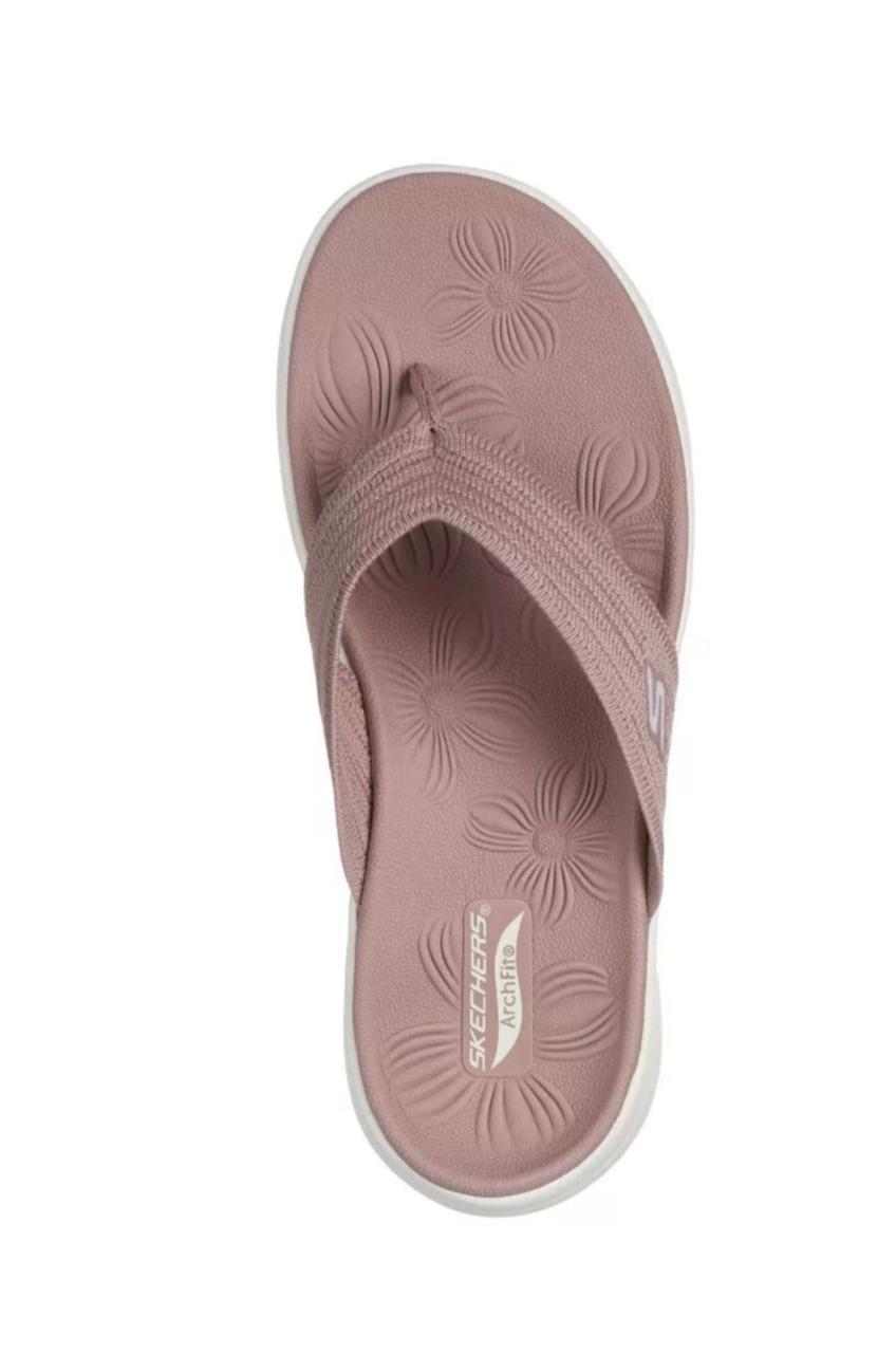 Skechers Women Pink, White Floral Flip-Flop