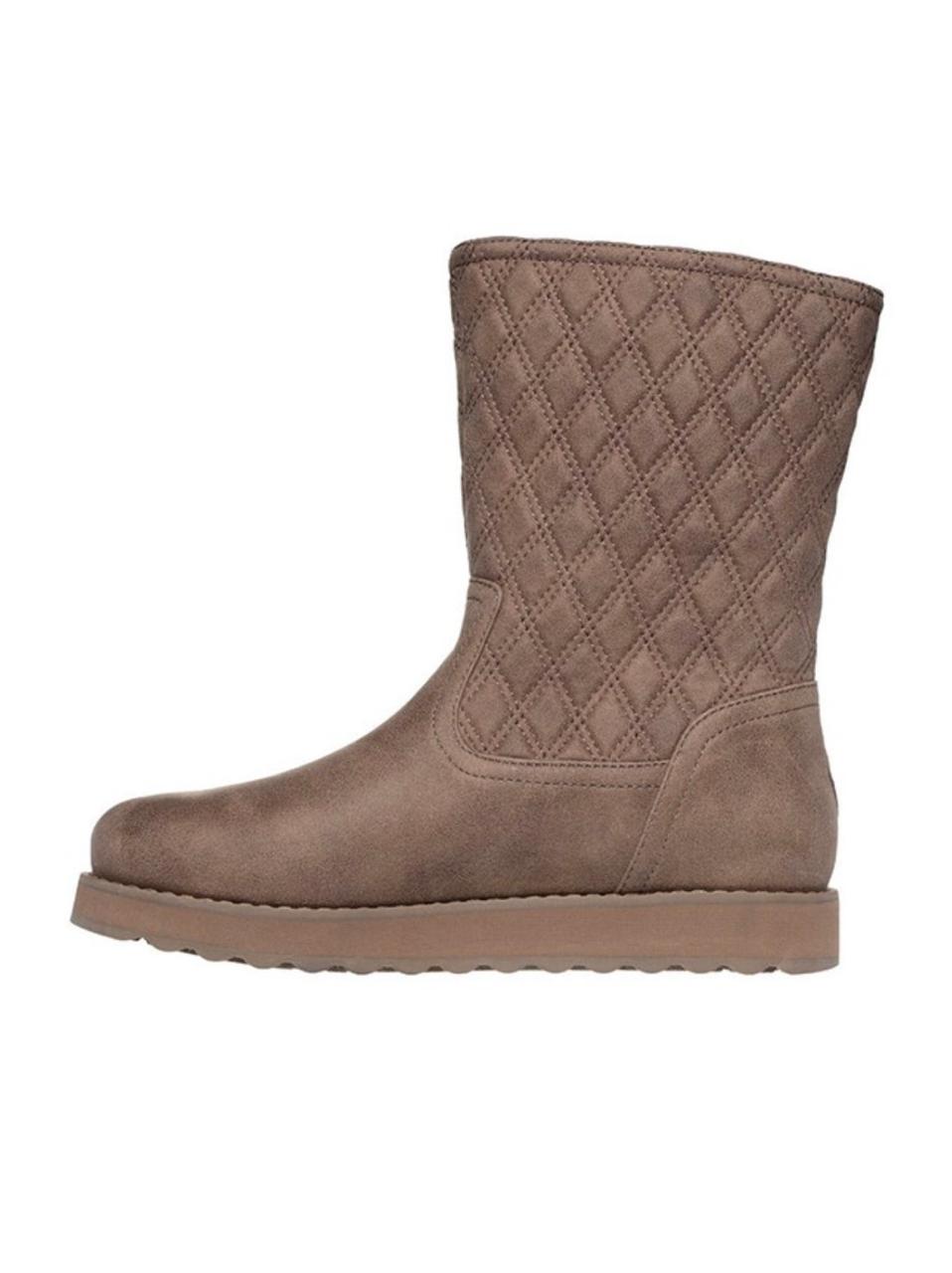 Skechers Brown Plain Toe Rubber Sole Boots