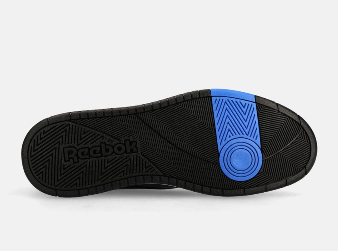 Reebok Unisex BLACK/BLUE Leather Casual Lace Up Sneaker