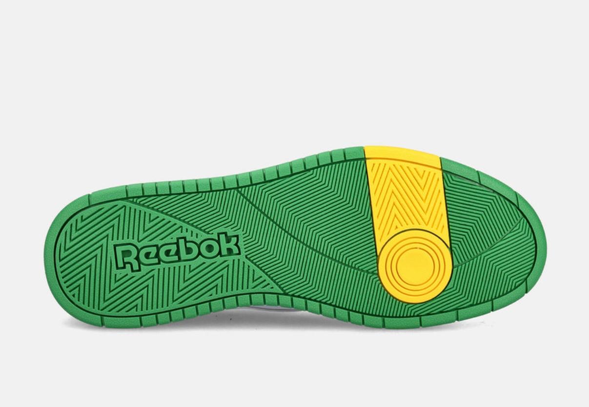 Reebok Unisex WHITE/GREEN Leather Casual Lace Up Sneaker