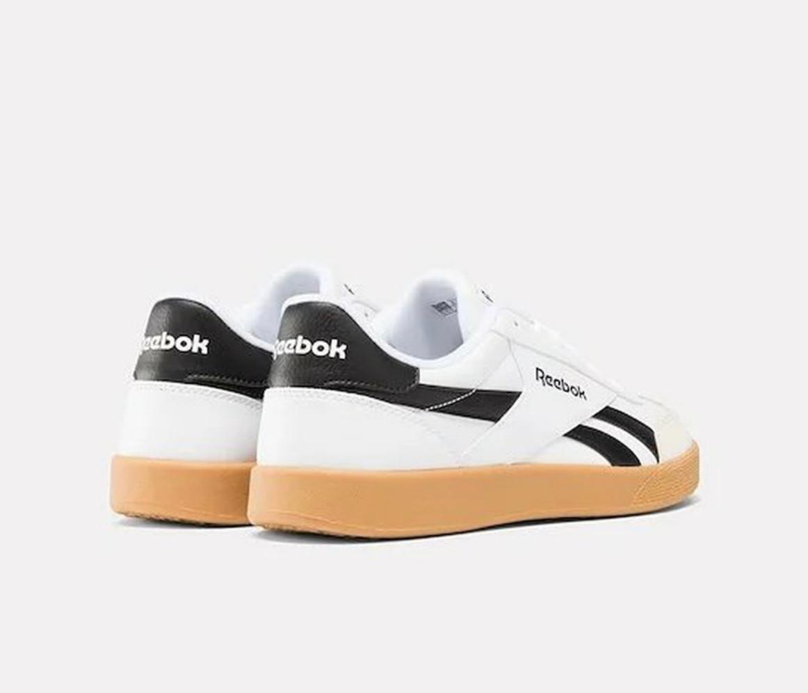 Reebok Unisex WHITE/BLACK Leather Casual Lace Up Sneaker