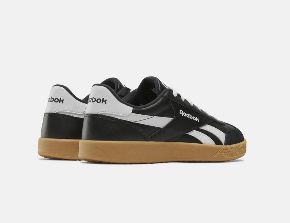 Reebok Unisex Black Leather Casual Lace Up Sneaker