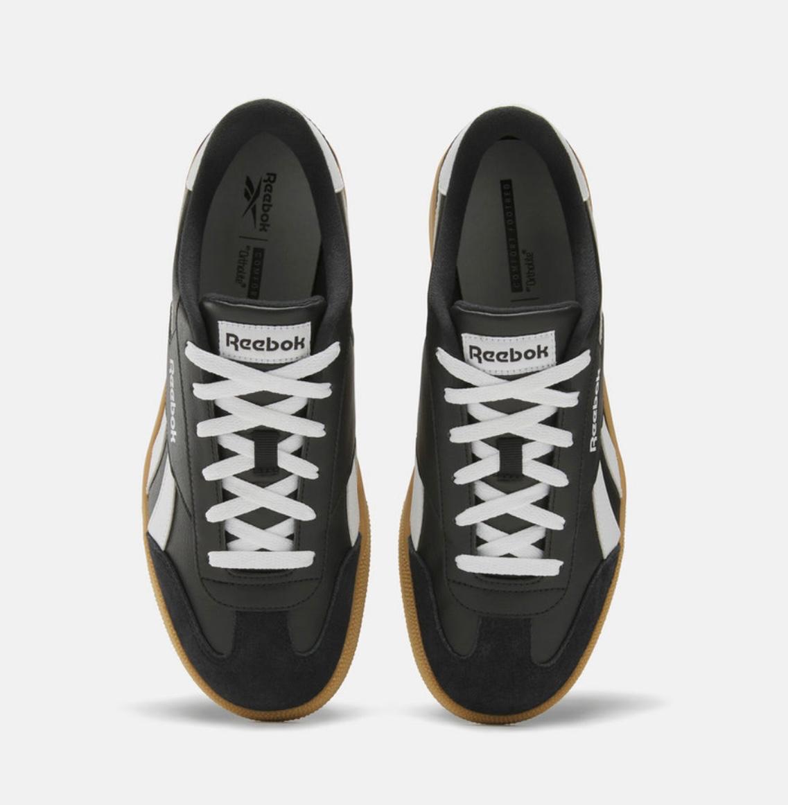 Reebok Unisex Black Leather Casual Lace Up Sneaker