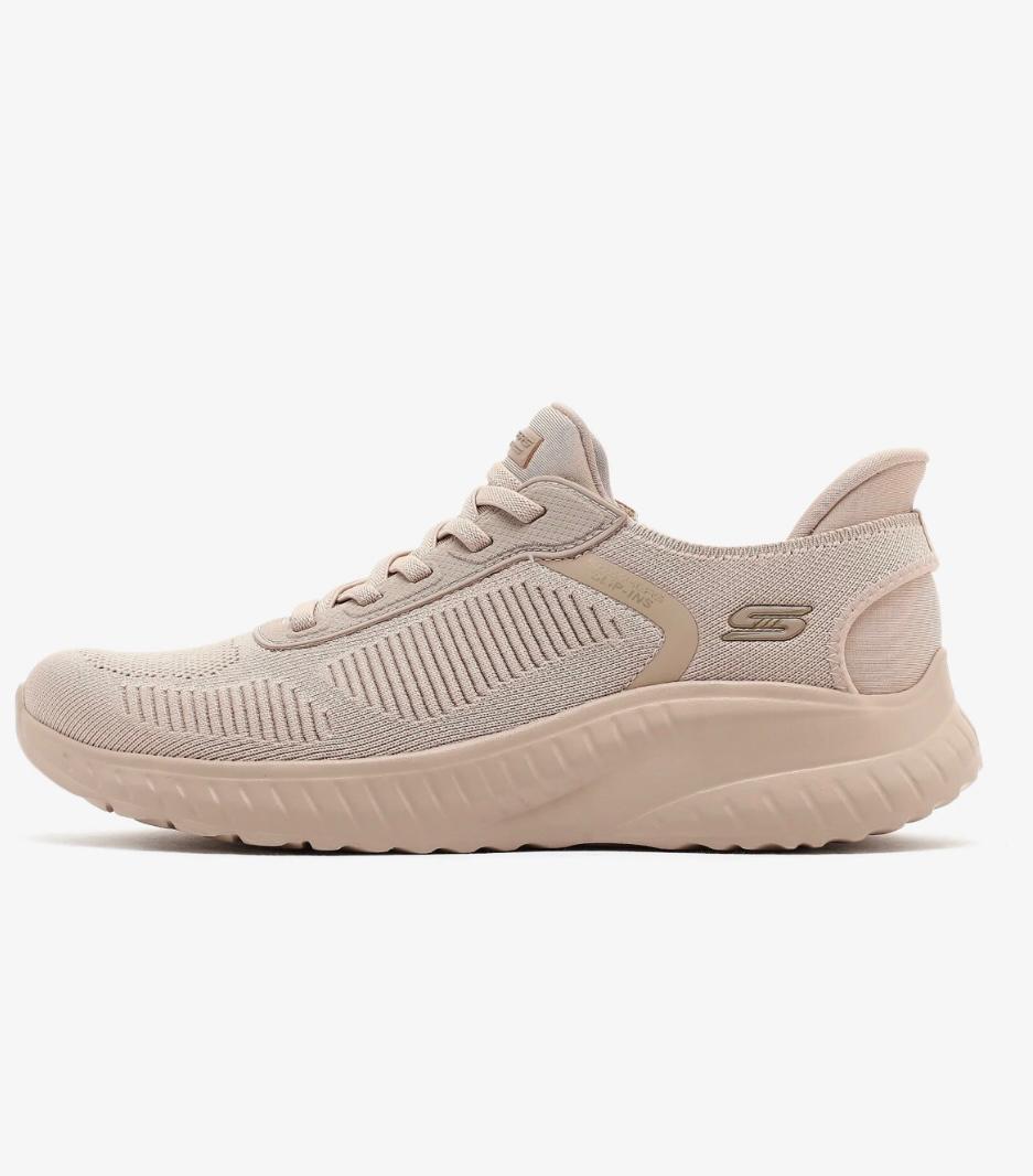 Skechers Women LIGHT TAN Mesh Casual Slip On With Built In Shoe Horn