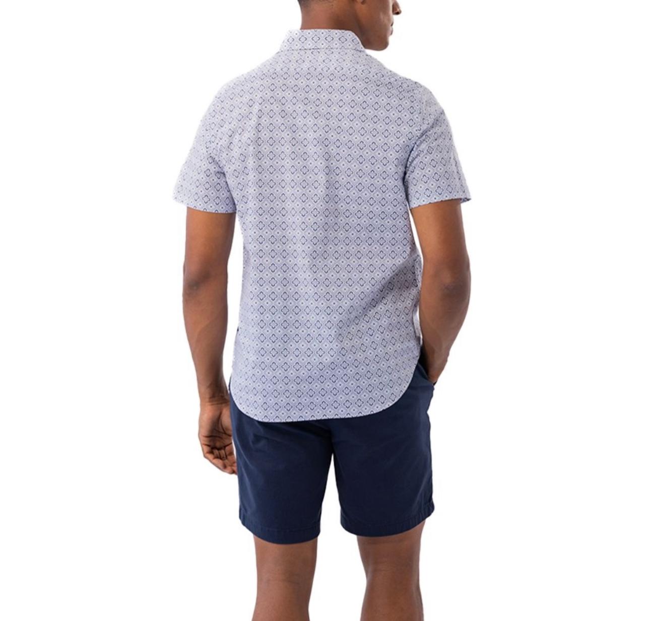 NAUTICA Men Cotton Short Sleeve Regular Casual Shirt - Blue/White Print