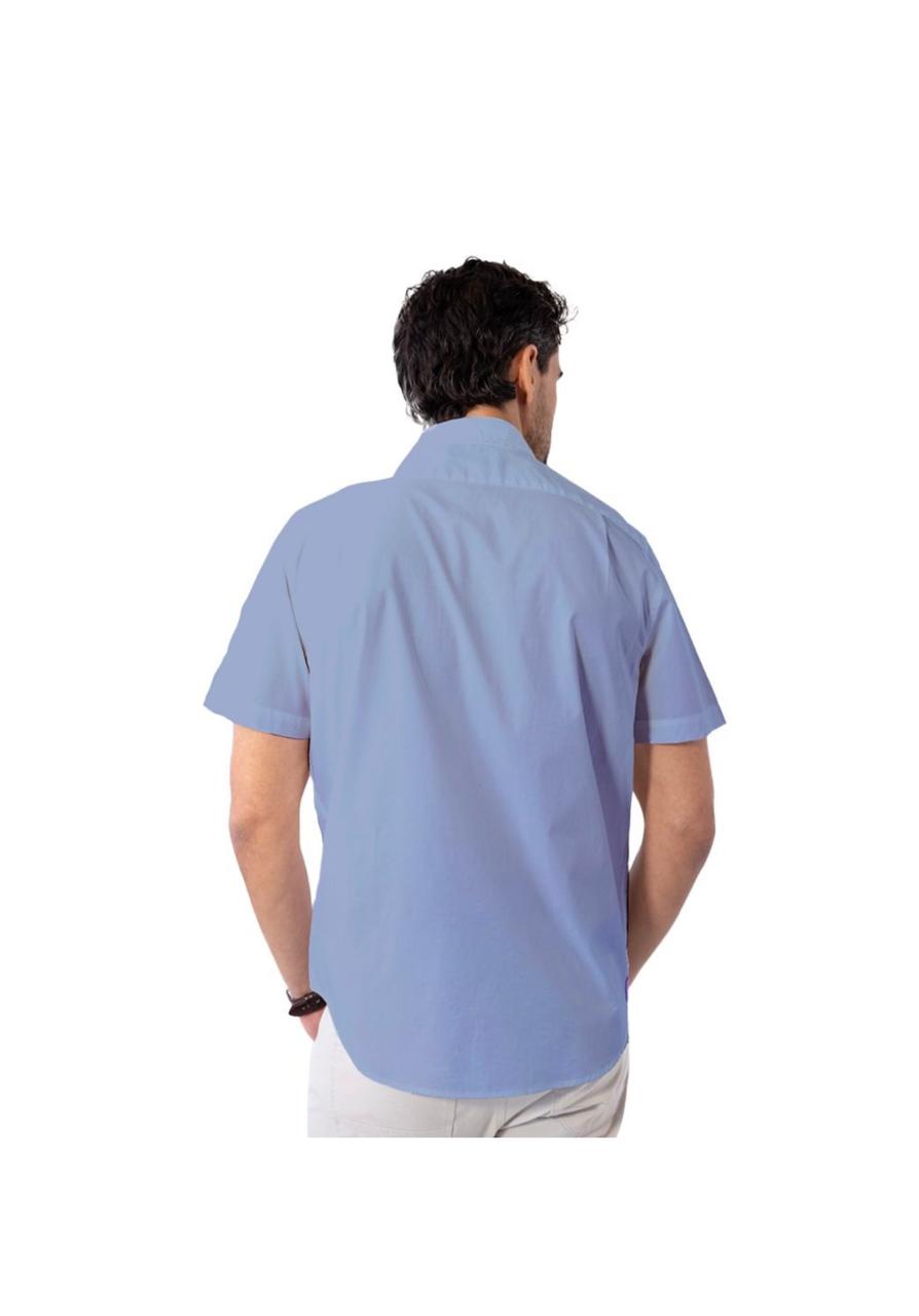 NAUTICA Men Cotton Short Sleeve Regular Casual Shirt - Light French Blue