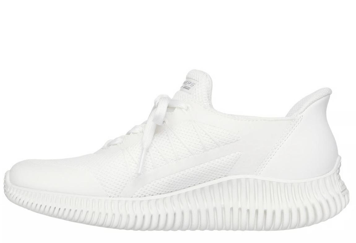 Skechers Women White Mesh Casual Lace up/Slip on