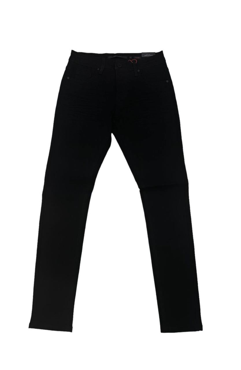 CUTTY Men Black Cotton Regular Skinny Jeans