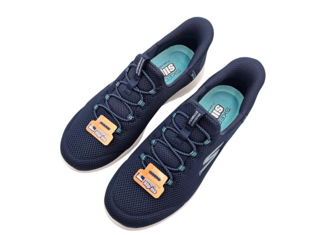 Skechers Women Navy Mesh Casual Slip On