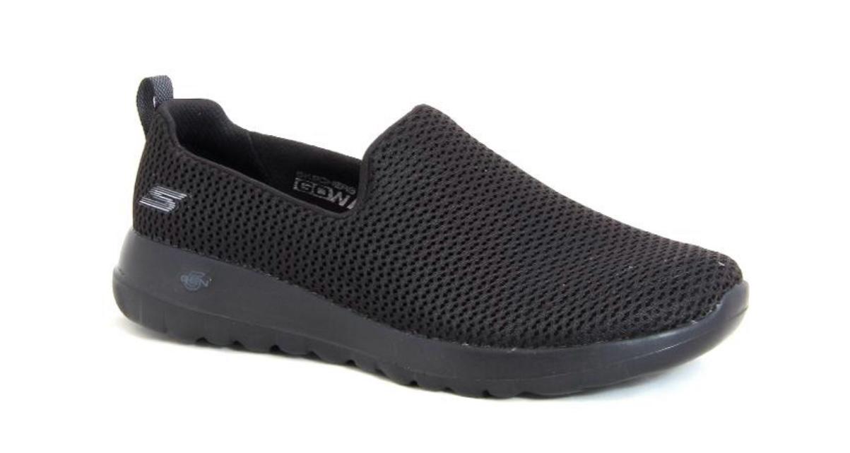 Skechers - Women's Black Mesh Plain Casual Slip On