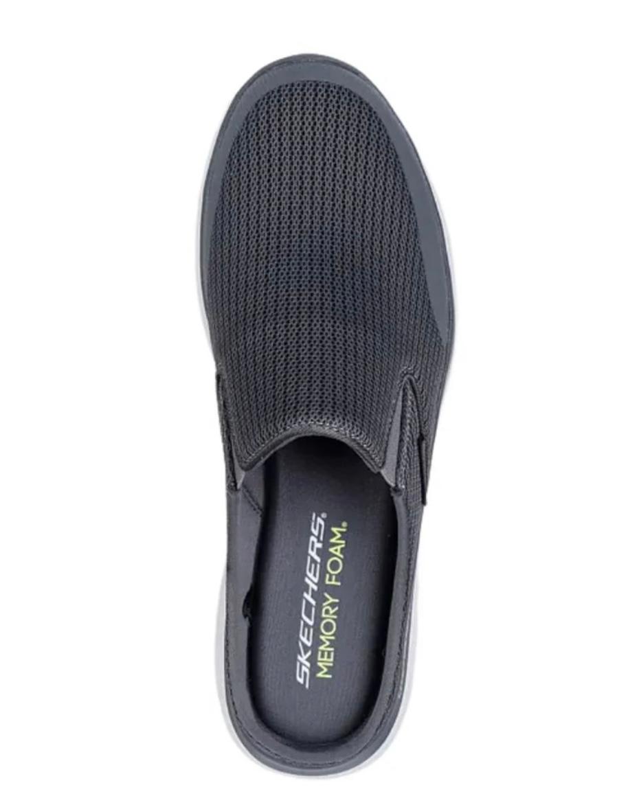 Skechers Men CHARCOAL Mesh Plain Casual Back Less Slip On