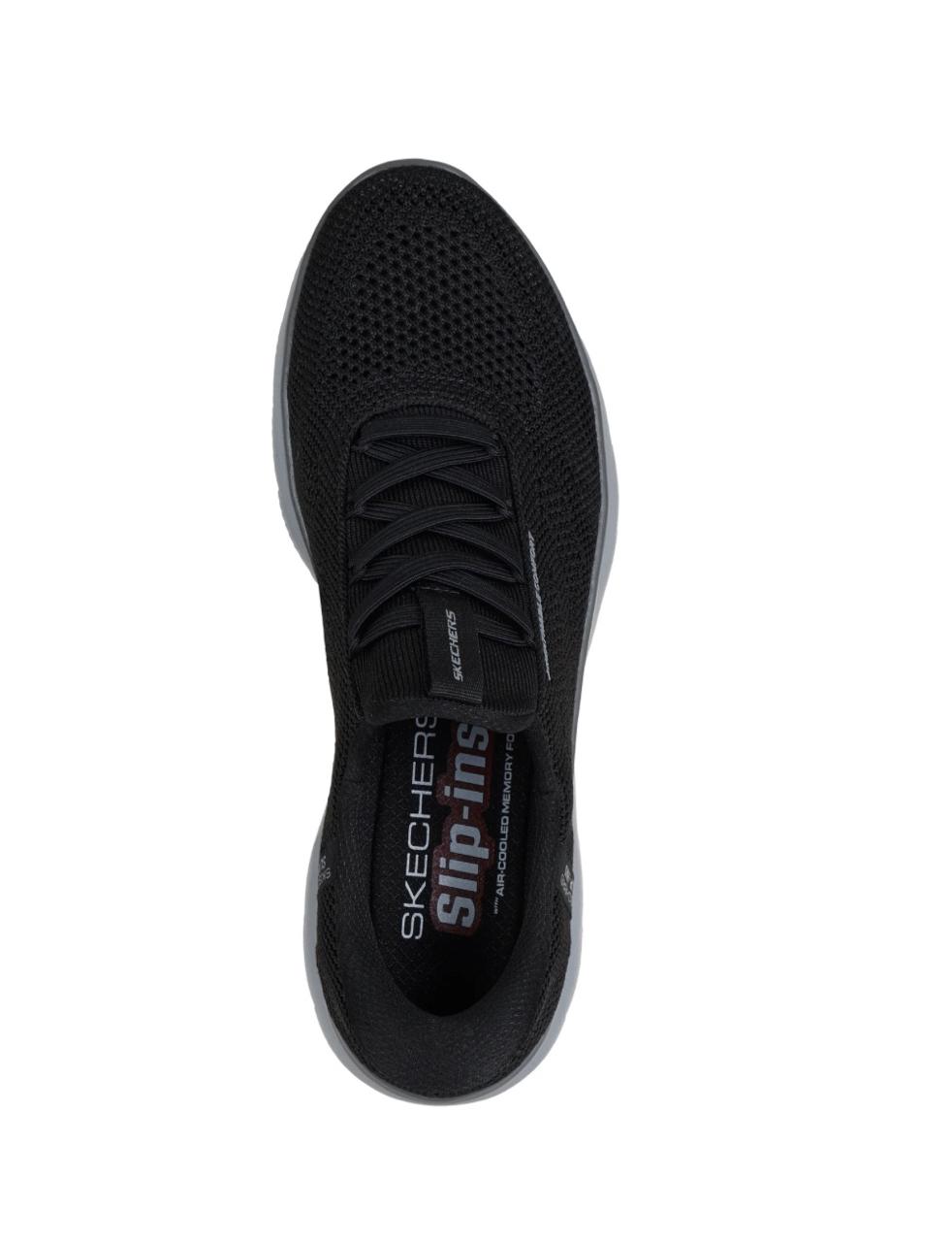 Skechers - Men's Black Mesh Casual Slip On