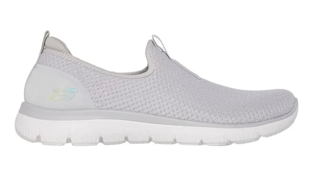 Skechers Women LITE GREY Mesh Casual Slip On