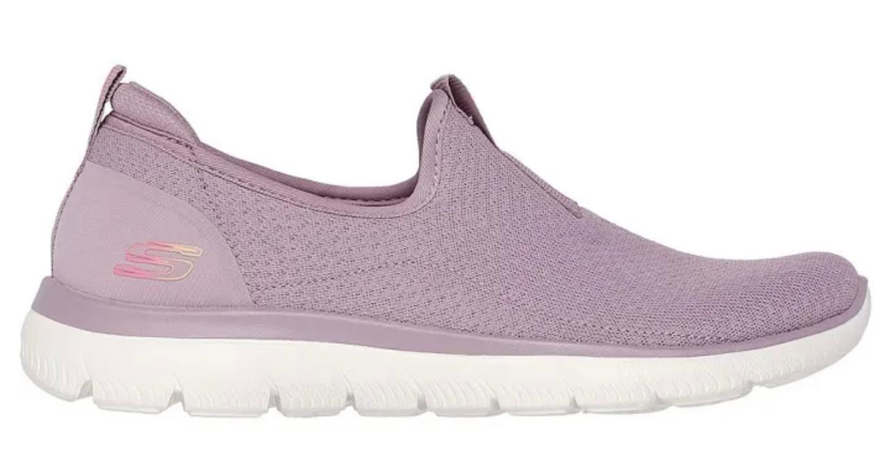 Skechers Women MAUVE Mesh Casual Slip On