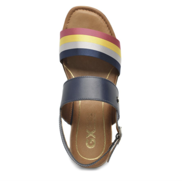 Green Cross - Women's Multi-Colour Medium Wedge Double Strap Satin Sandal - Image 3