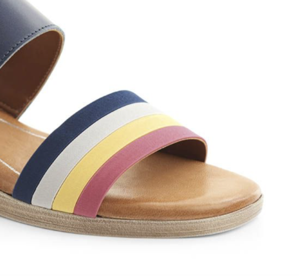 Green Cross - Women's Multi-Colour Medium Wedge Double Strap Satin Sandal - Image 2